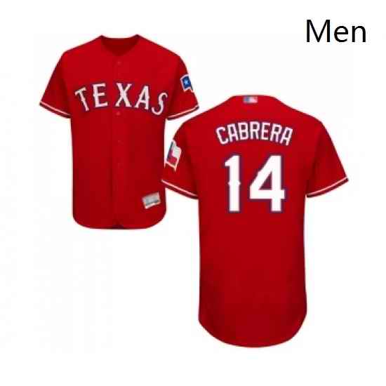 Mens Texas Rangers 14 Asdrubal Cabrera Red Alternate Flex Base Authentic Collection Baseball Jersey